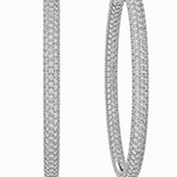 Estate 14k White Gold Diamond Inside/ Outside Hoop Earrings