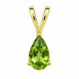 14k Yellow Gold Peridot Solitaire Pendant