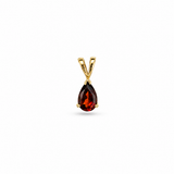 14k Yellow Gold Garnet Solitaire Pendant