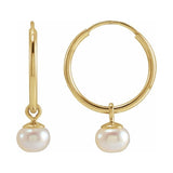 Pearl Endless Hoop Earrings