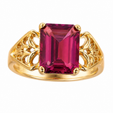 Estate 14k Yellow Gold Rhodolite Garnet Vintage Ring