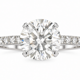 Round Hidden Halo Engagement Ring
