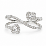 Estate 14k White Gold Diamond Heart Ring