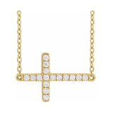 Lab-Grown Diamond Sideways Cross Necklace