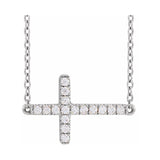 Lab-Grown Diamond Sideways Cross Necklace