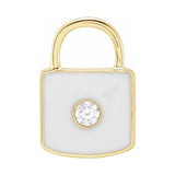Accented Enamel Lock Charm/Pendant