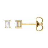 Straight Baguette 4-Prong Stud Earrings