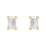 Straight Baguette 4-Prong Stud Earrings