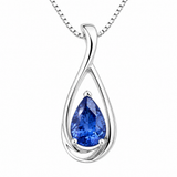 Estate 14k White Gold Tanzanite Solitaire Necklace