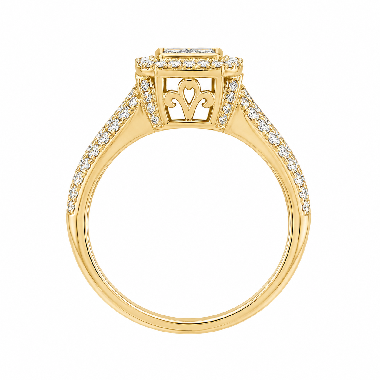 Estate 14k Yellow Gold Diamond Princess-Cut Engagement Ring