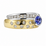 Estate 14k Two-Tone Tanzanite and Diamond Channel Set Ring