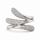 Estate 14k White Gold Diamond Bypass Ring