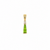 14k Yellow Gold Peridot and Diamond Accent Pendant