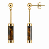 14k Yellow Gold Tiger’s Eye Dangle Earrings