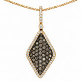 Estate 14k Yellow Gold Diamond Rhombus Cluster Necklace