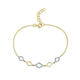14k Two-Tone 0.12ctw Diamond Cable Link Bracelet