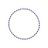14k White Gold Sapphire and Diamond Tennis Bracelet