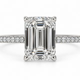 Emerald Cut Hidden Halo Engagement Ring