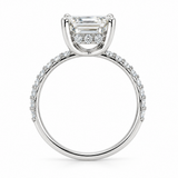 Emerald Cut Hidden Halo Engagement Ring