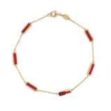 14k Yellow Gold Coral Bracelet