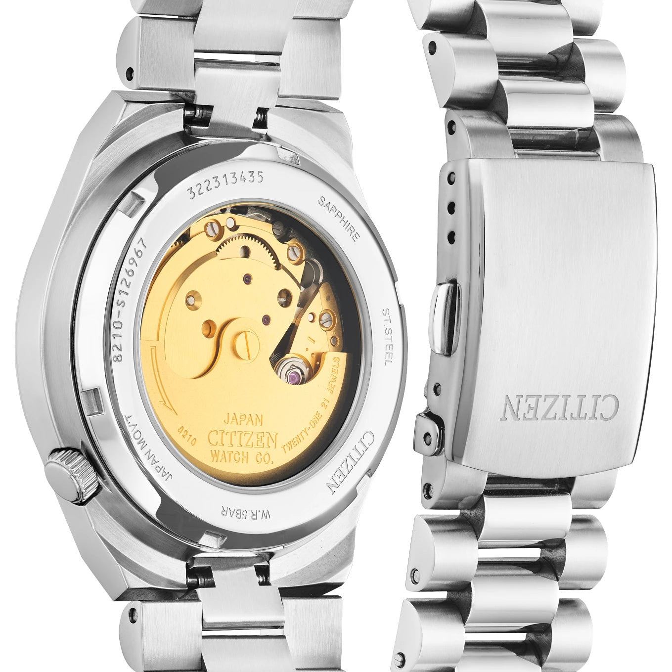 Citizen Silver Tone Stainless Steel Automatic Watch