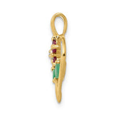14k Yellow Gold Flower Pendant