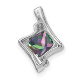 14k Yellow Gold Mystic Fire Topaz and Diamond Accent Pendant
