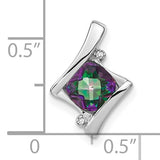 14k Yellow Gold Mystic Fire Topaz and Diamond Accent Pendant
