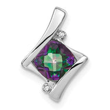 14k Yellow Gold Mystic Fire Topaz and Diamond Accent Pendant