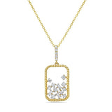 14k Yellow Gold Scattered  Diamond Necklace