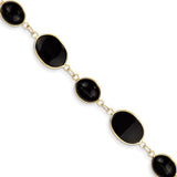 14k Yellow Gold Black Onyx Bracelet