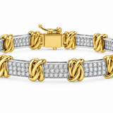 14k Two-Tone 2.62ctw Diamond Fancy Link Bracelet