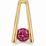 Estate 14k Yellow Gold Pink Tourmaline Slide Pendant