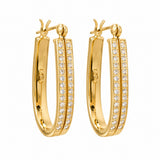 Estate 14k Yellow Gold Diamond Hoop Earrings