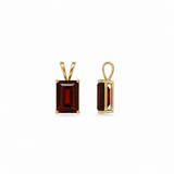 14k Yellow Gold Garnet Solitaire Pendant