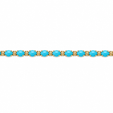 Estate 14k Yellow Gold Turquoise Bracelet