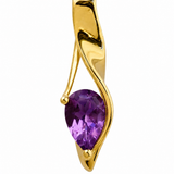 Estate 10k Yellow Gold Amethyst Solitaire Pendant