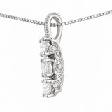 Estate 14k White Gold Diamond Three-Stone Necklace
