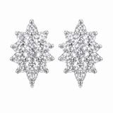 Estate 14k Two-Tone Diamond Cluster Earrings