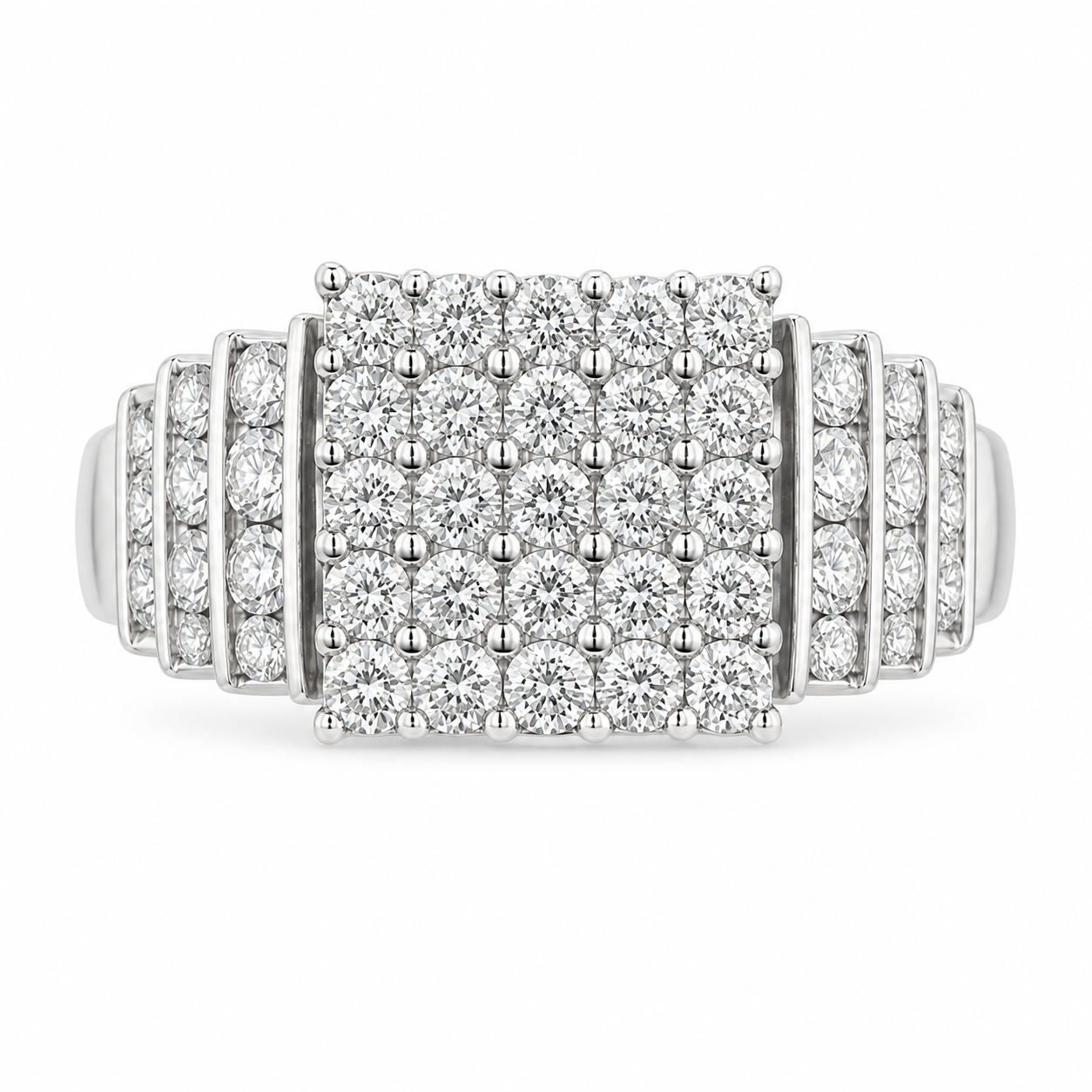 Estate 14k Yellow Gold Diamond Cluster Statement Ring
