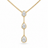 Estate 14k Yellow Gold Diamond Pear Drop Necklace