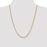 14k 2.45mm Semi-Solid Round Box Chain