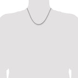 14k White Gold 3.6mm Semi-Solid Round Box Chain