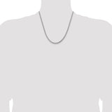 14k White Gold 3.6mm Semi-Solid Round Box Chain