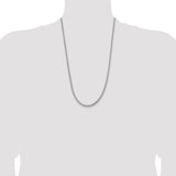 14k White Gold 3.6mm Semi-Solid Round Box Chain