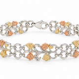 Estate Sterling Silver Tri-Tone Bracelet