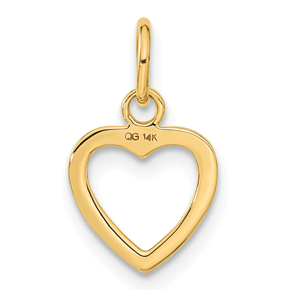 14K Polished Cut-out Heart Pendant