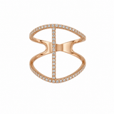 Estate 14k Rose Gold Diamond Geometric Ring