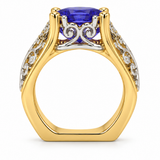 14k & Platinum Yellow Gold Tanzanite East/West Ring