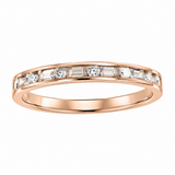 Estate 14k Rose Gold Diamond Channel Set Band